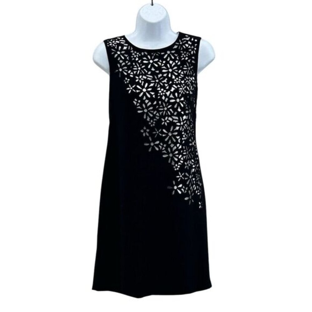 Calvin Klein Women's Black Floral Sheath Dress Size 6 Knee Length